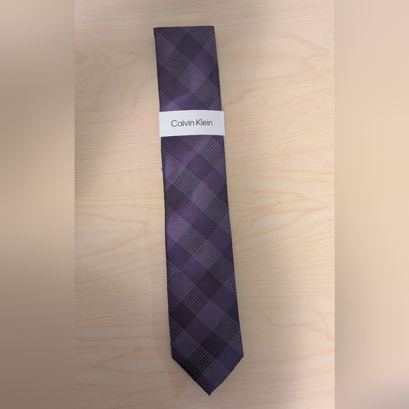 Calvin Klein Other - Calvin Klein Purple Silk Plaid Tie